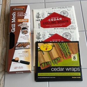 Grill mesh and 3 packs of cedar wraps